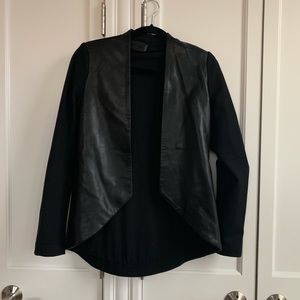 Black leather front blazer